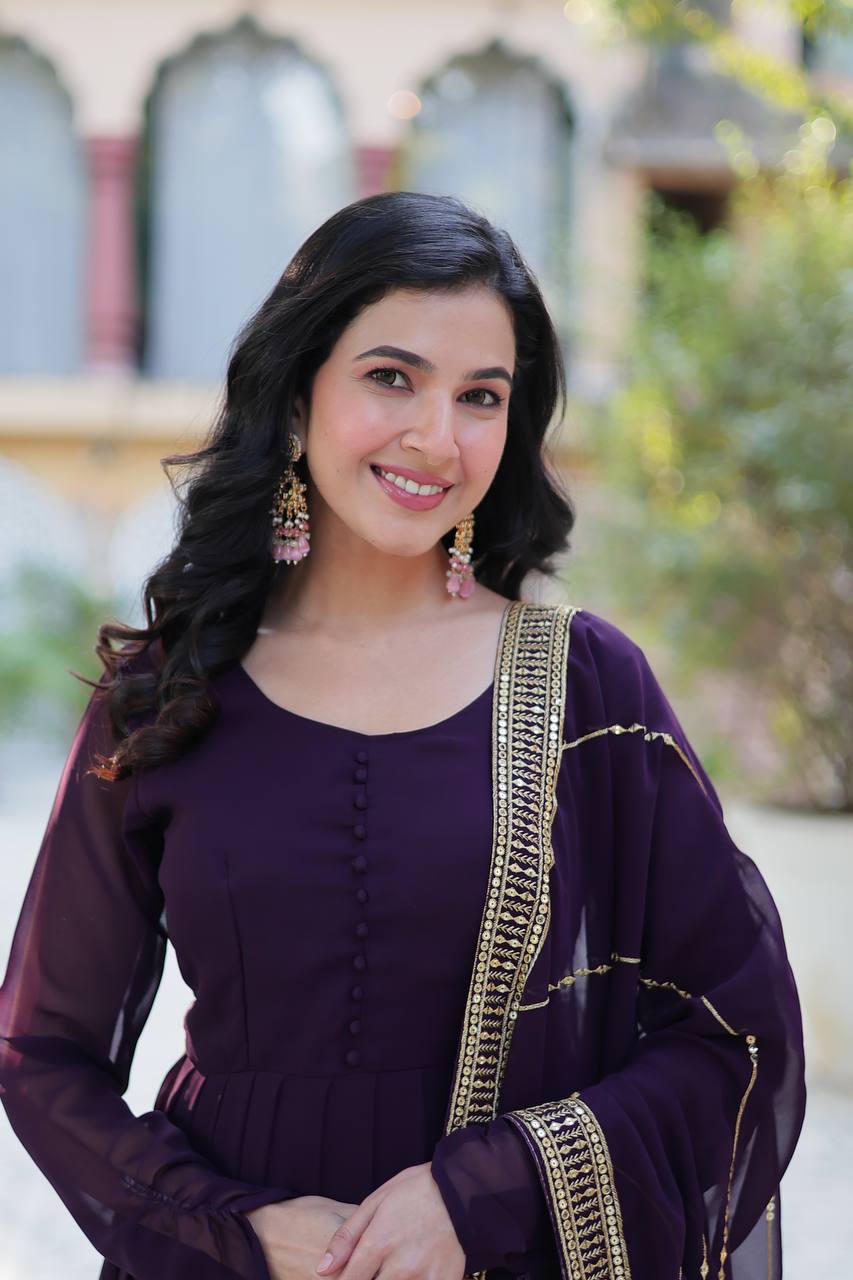 Wine Beautiful Fox Blomming Gown By WTW