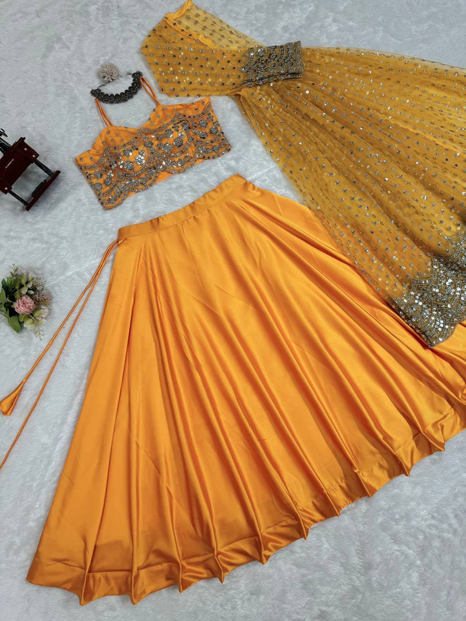 Beautiful Festival Wear Yellow Indo Western Lehenga Choli By WTW