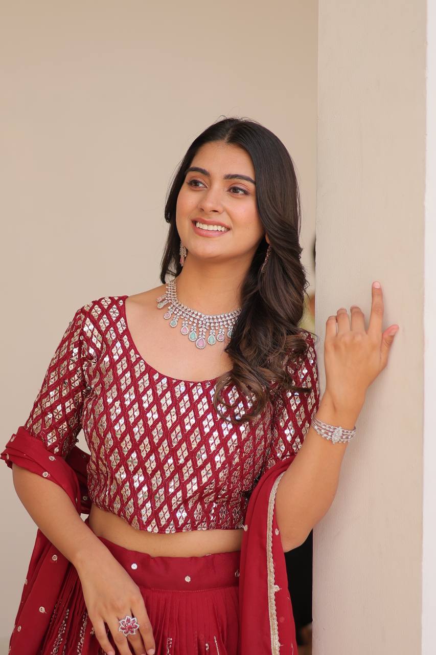 Red Designer Lehenga Choli For Women Indian Wedding Party Wear Lahnega Choli By WTW