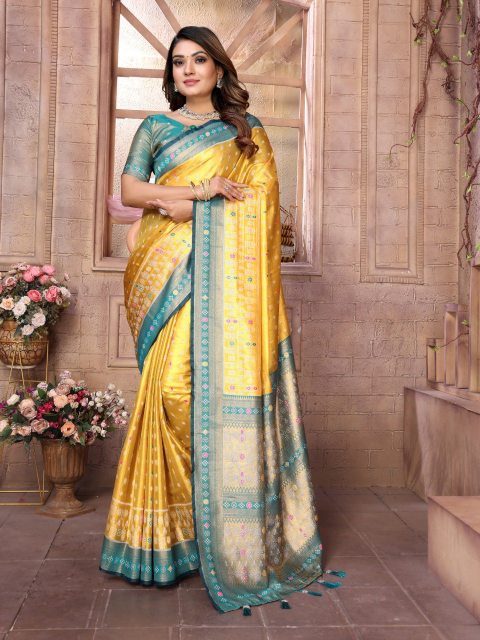 Yellow Exclusive Banarasi Tissue Silk Saree With Zari Weaving Work By WTW