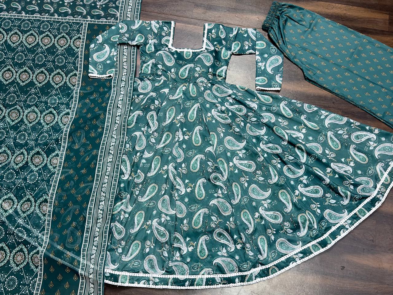 Designer Maslin Digital Print Long Anarkali Suit By WTW