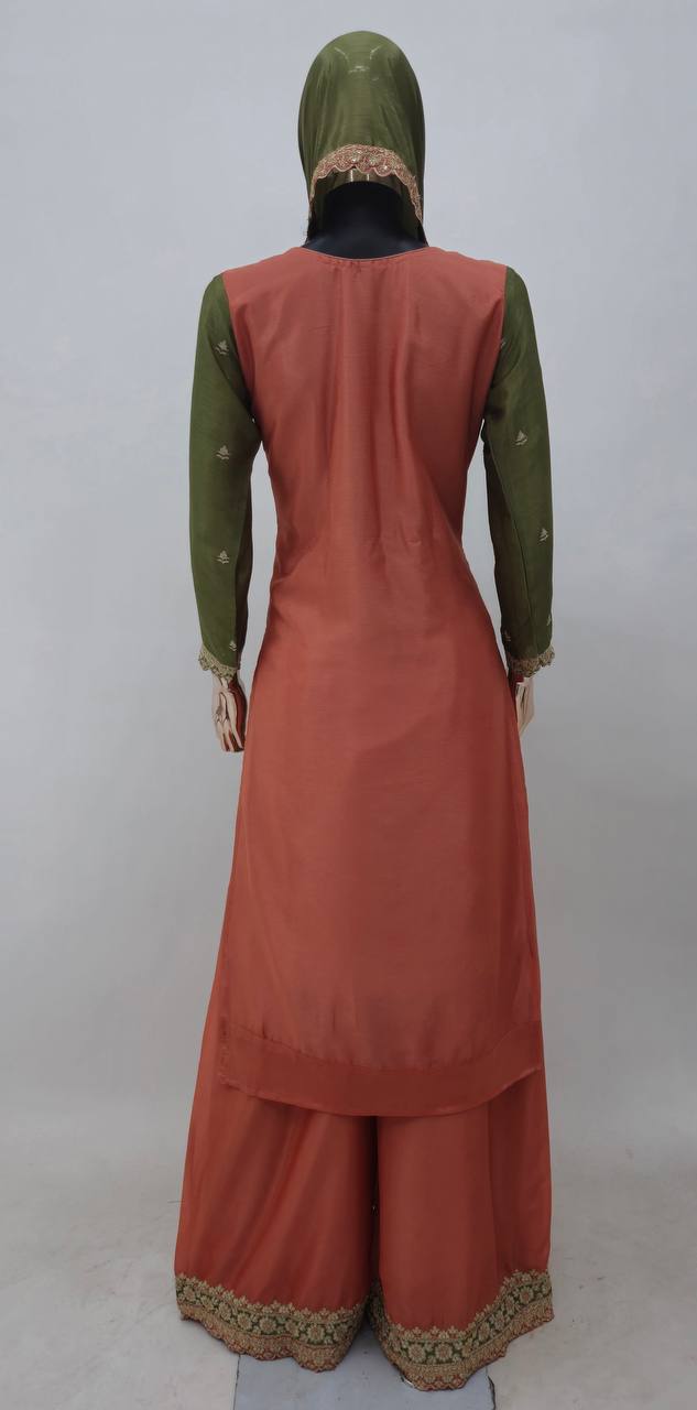 Chinon Embroidered Gota Pakistani Palazzo Suit Party Wear By WTW