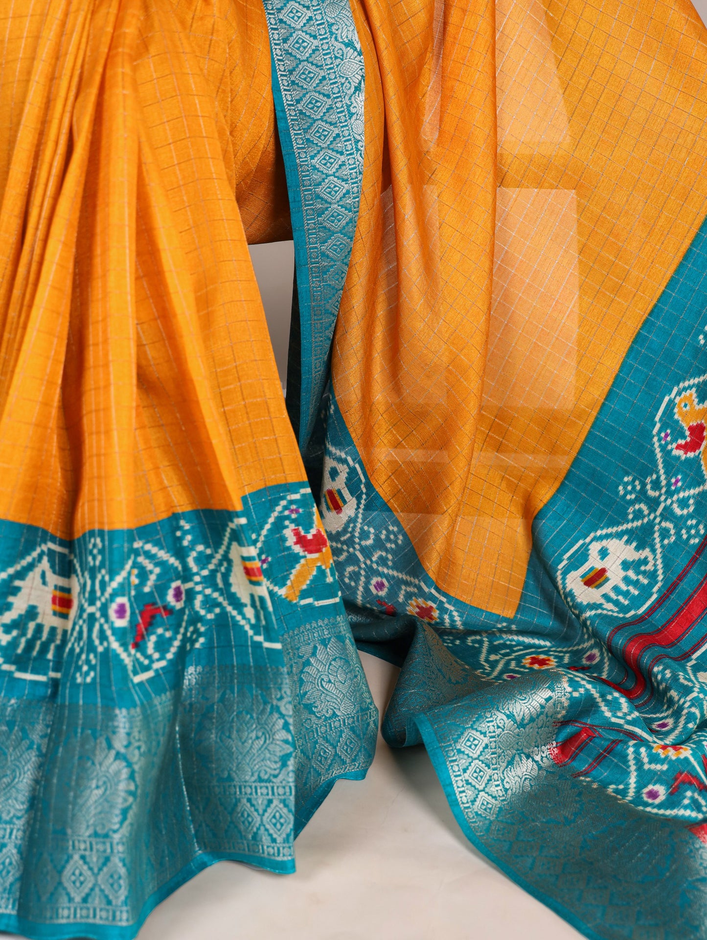 Charming Mustard Yellow Patola Printed Tussar Silk Haldi Wear Saree By WTW