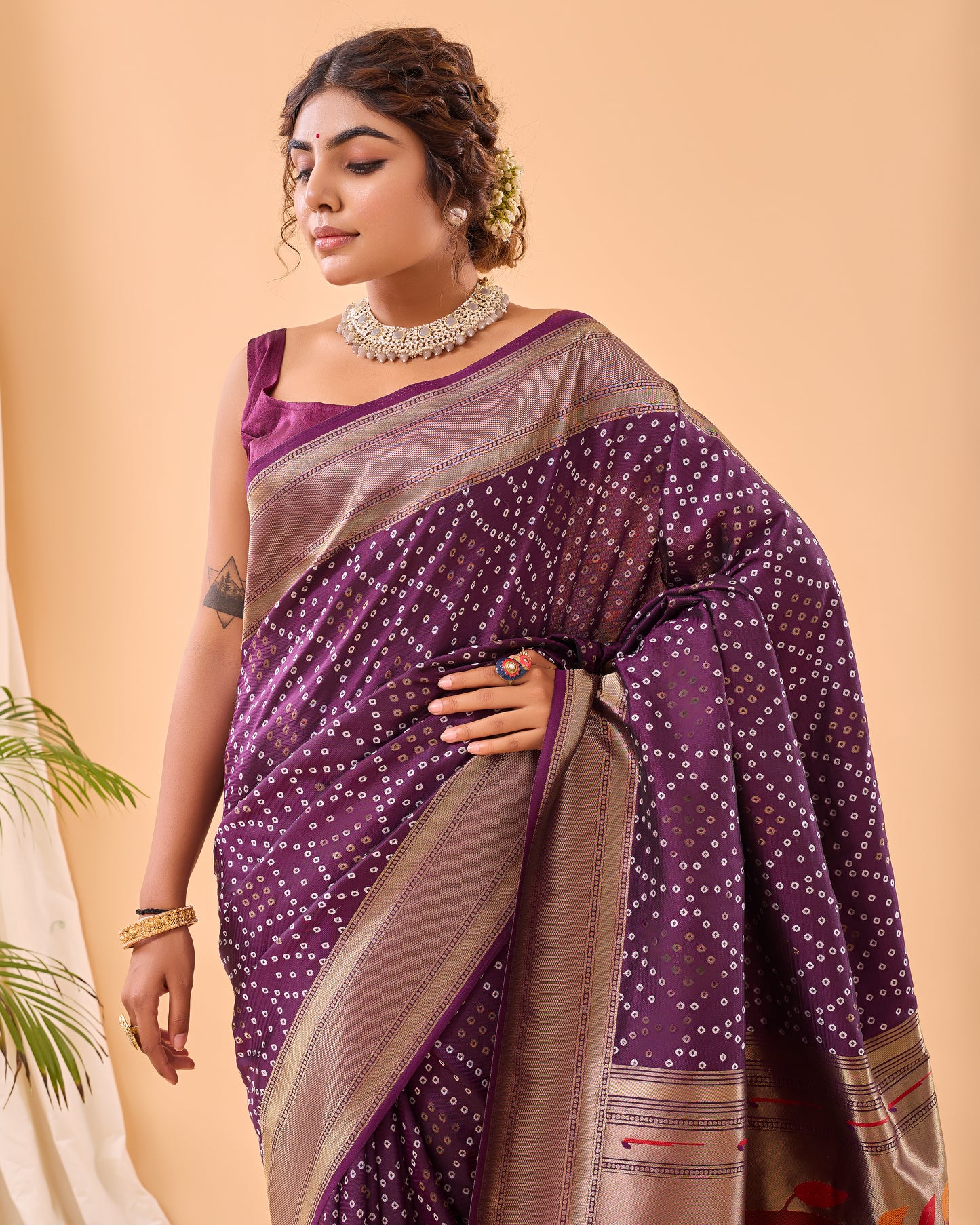 Pure Soft Designer Beautiful Bandhej Paithani Patola Silk Saree By WTW