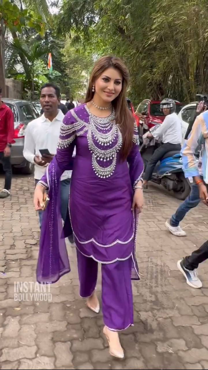 Urvashi Rautela Purple Designer Bollywood Salwar Suit By WTW