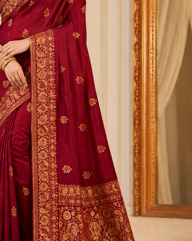 Zari Silk Dupatta - baju tradisional wanita kategori dupatta