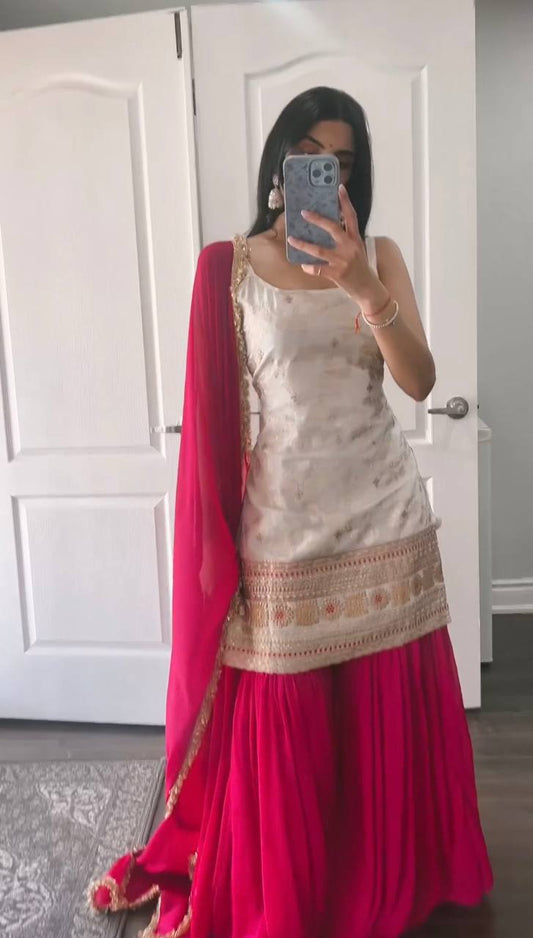 Superb White Color Georgette Embroidery Sequence Salwar Suit By WTW