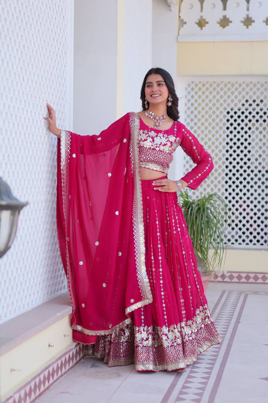 Glorious Sequence Work Pink Color Lehenga Choli By WTW