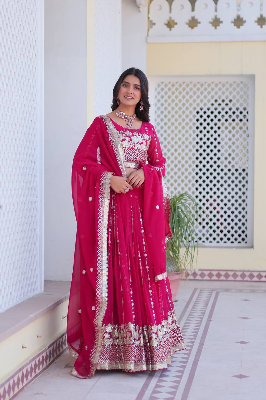 Glorious Sequence Work Pink Color Lehenga Choli By WTW