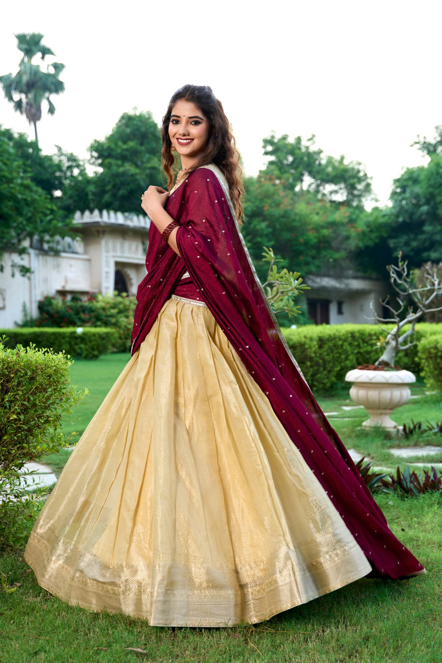 Women's Designer Banarasi Kanchipuram Silk South Indian Lehenga Choli By WTW