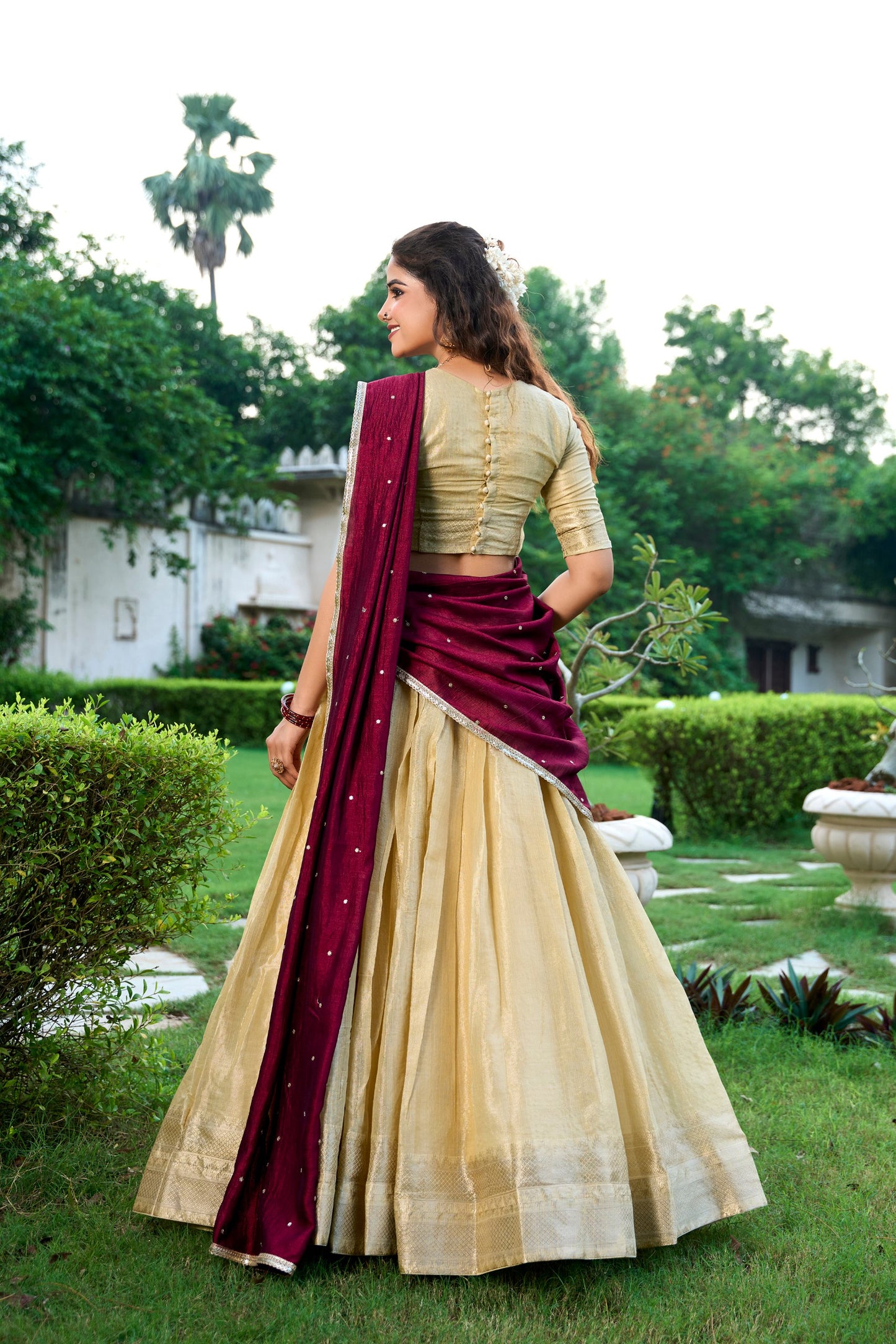 Women's Designer Banarasi Kanchipuram Silk South Indian Lehenga Choli By WTW