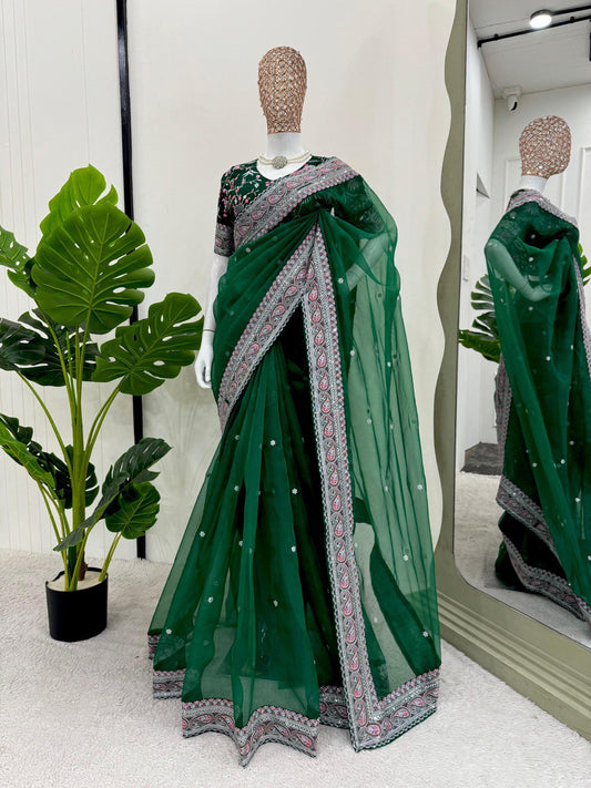 Heavy Organza Silk Saree By WTW