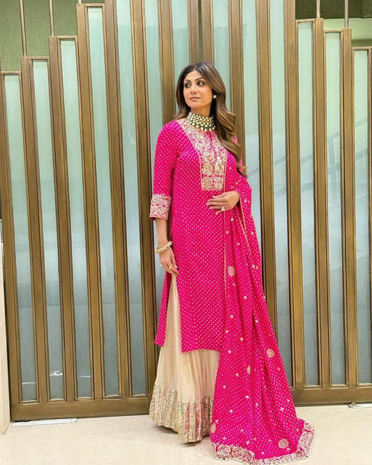 Glorious Pink Salwar Suit With Heavy Sequence Work By WTW