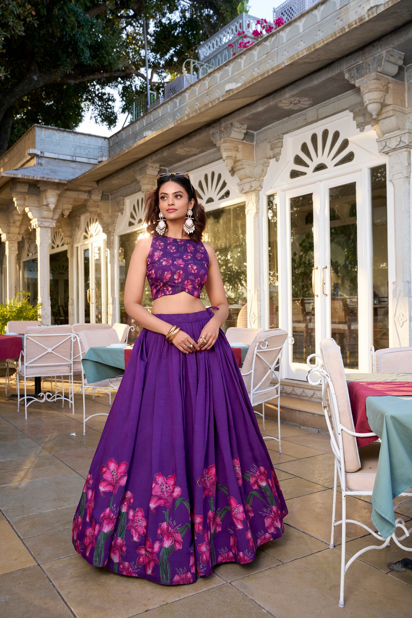 Purple Pure Tussar Silk Lehenga Choli By WTW