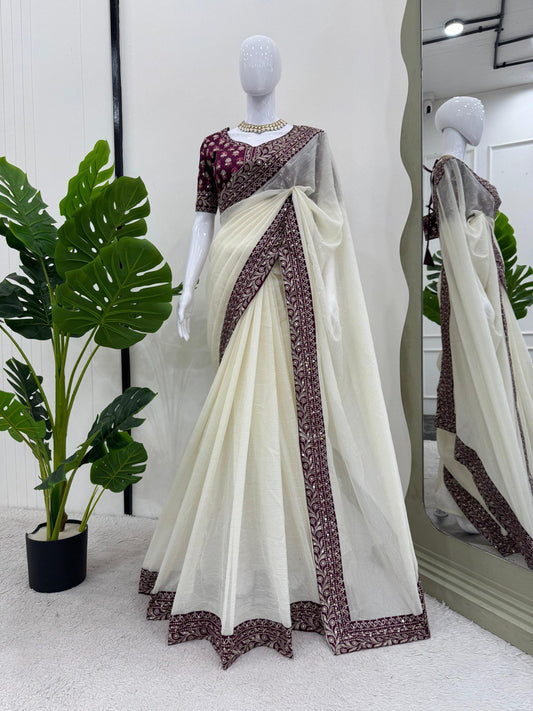 Elegant Crunchy Silk Saree By WTW