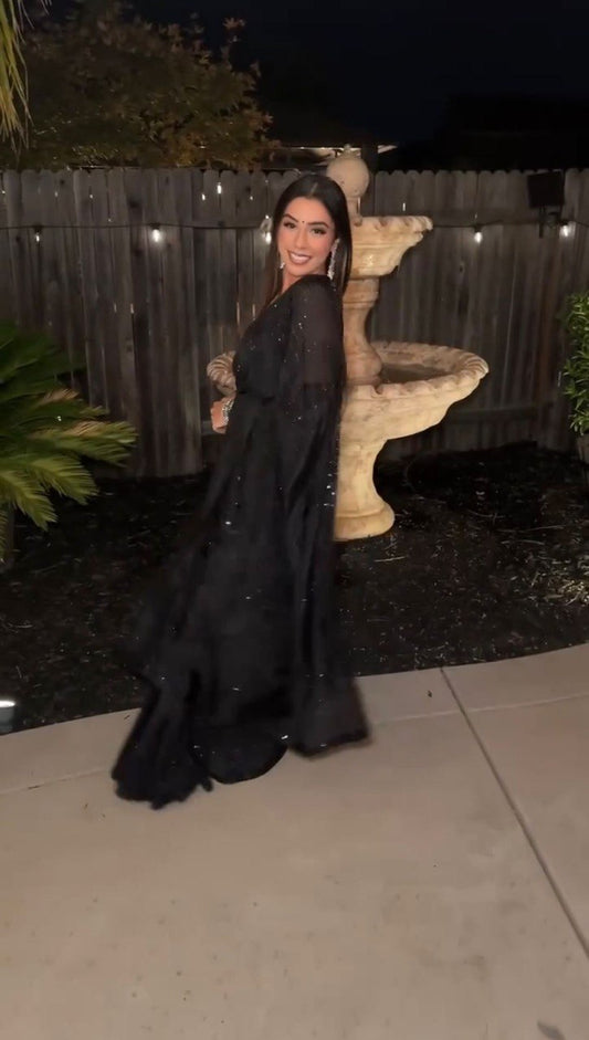 Elegant Crunchy Faux Georgette Saree By WTW