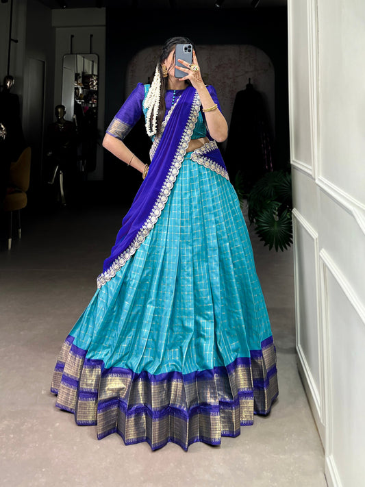 Blue The Perfect Blend Of Traditional Lehenga Choli By WTW