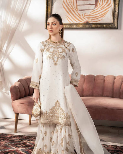 Presenting New White Anarkali Suit By WTW