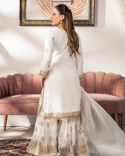 Presenting New White Anarkali Suit By WTW
