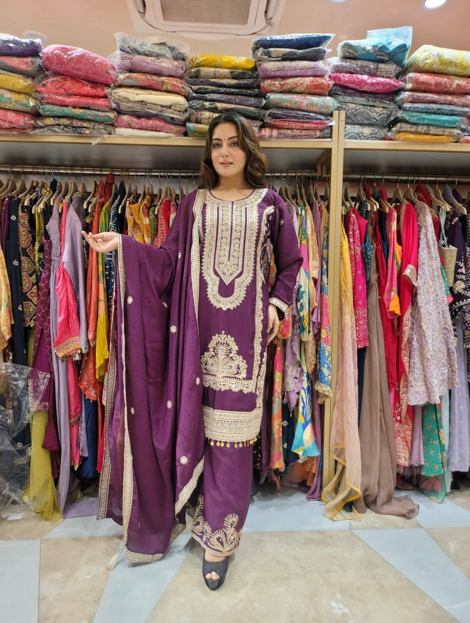 Presenting New Purple Anarkali Suit By WTW