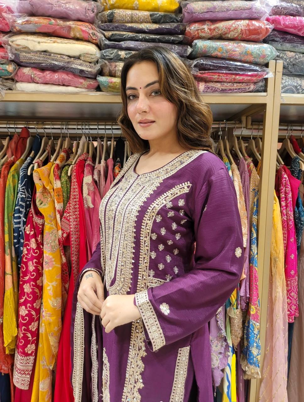 Presenting New Purple Anarkali Suit By WTW