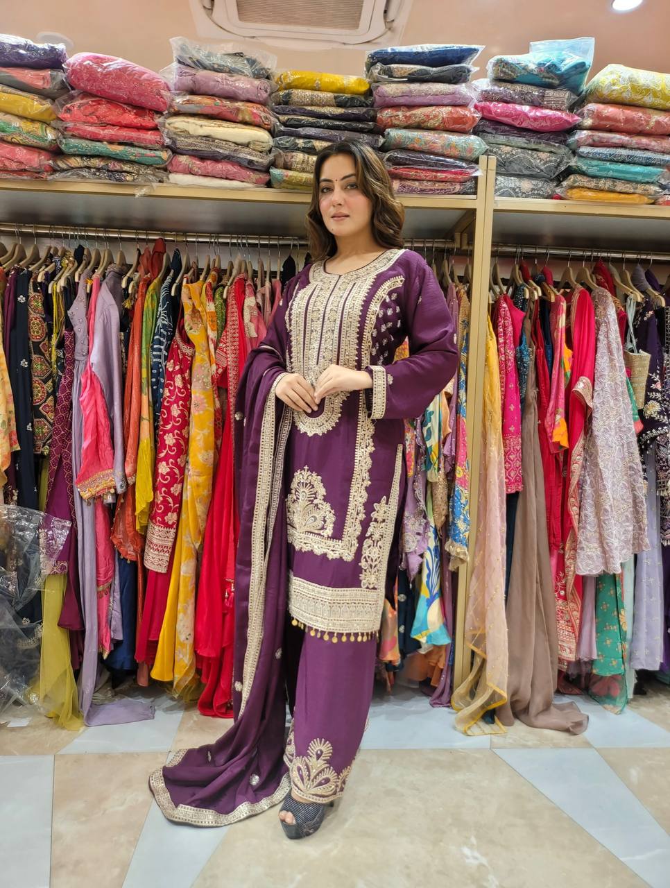 Presenting New Purple Anarkali Suit By WTW