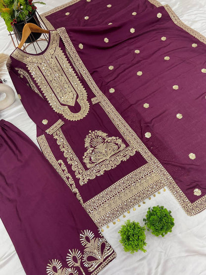 Presenting New Purple Anarkali Suit By WTW