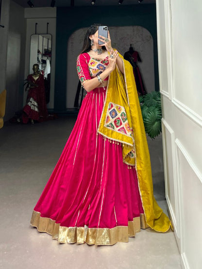 Navratri Special Rayon Gotta Patti Readymade Stylish Single Lehenga Choli By WTW