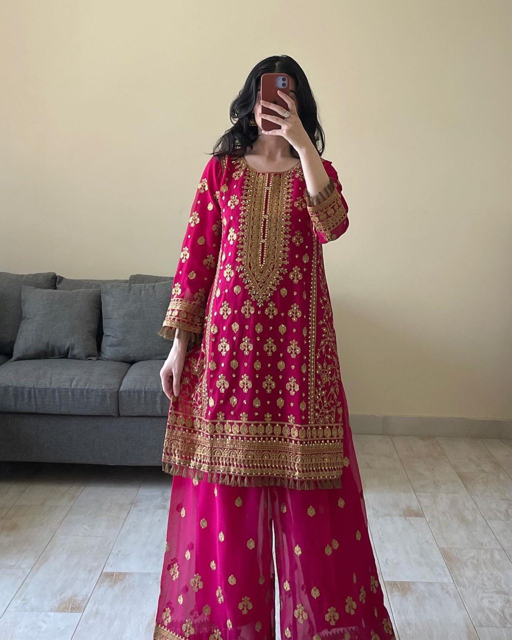 Blissful Thread With Sequence Work Pink Color Sharara Suit By WTW