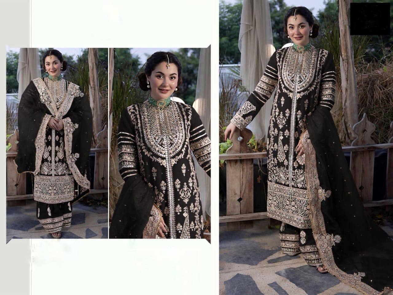 Black Pakistani Dress With Sequence Embroidery In Georgette With Dupatta By WTW