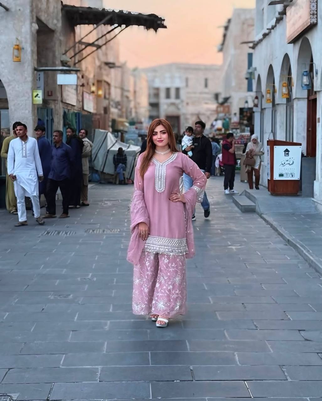 Designer Heavy Faux Georgette Silk Sharara Set With Sequins By WTW