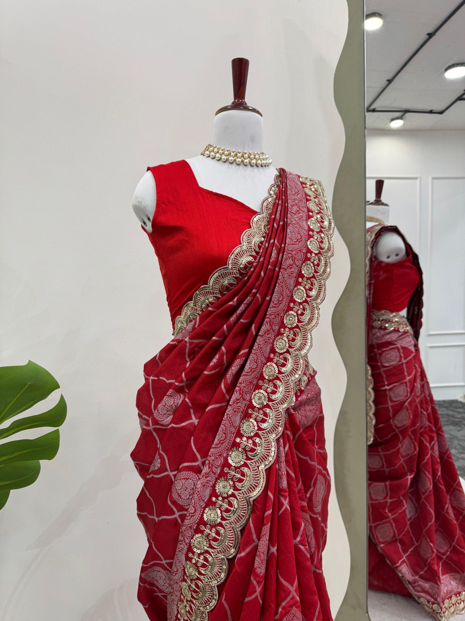 Maroon Saree In Kota Silk Jacquard With Cording And Sequence Lace Indian Saree By WTW