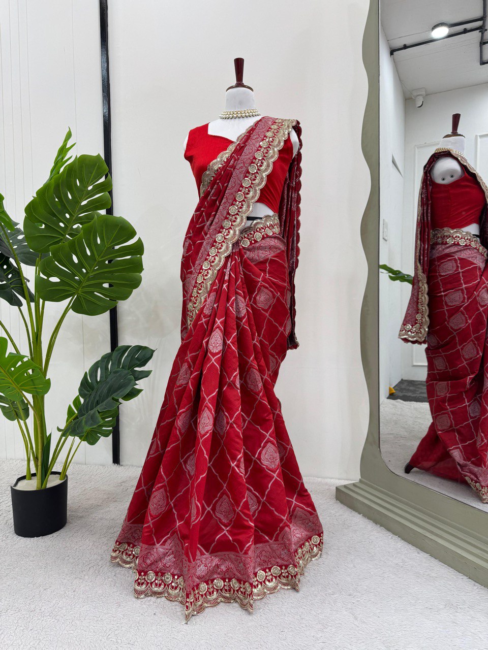 Maroon Saree In Kota Silk Jacquard With Cording And Sequence Lace Indian Saree By WTW