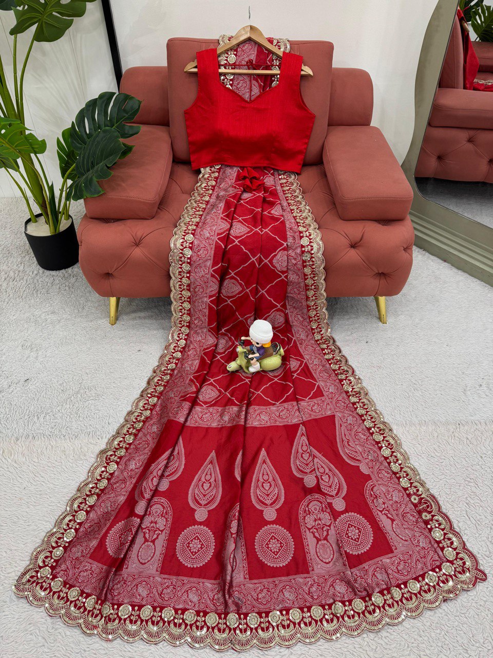 Maroon Saree In Kota Silk Jacquard With Cording And Sequence Lace Indian Saree By WTW