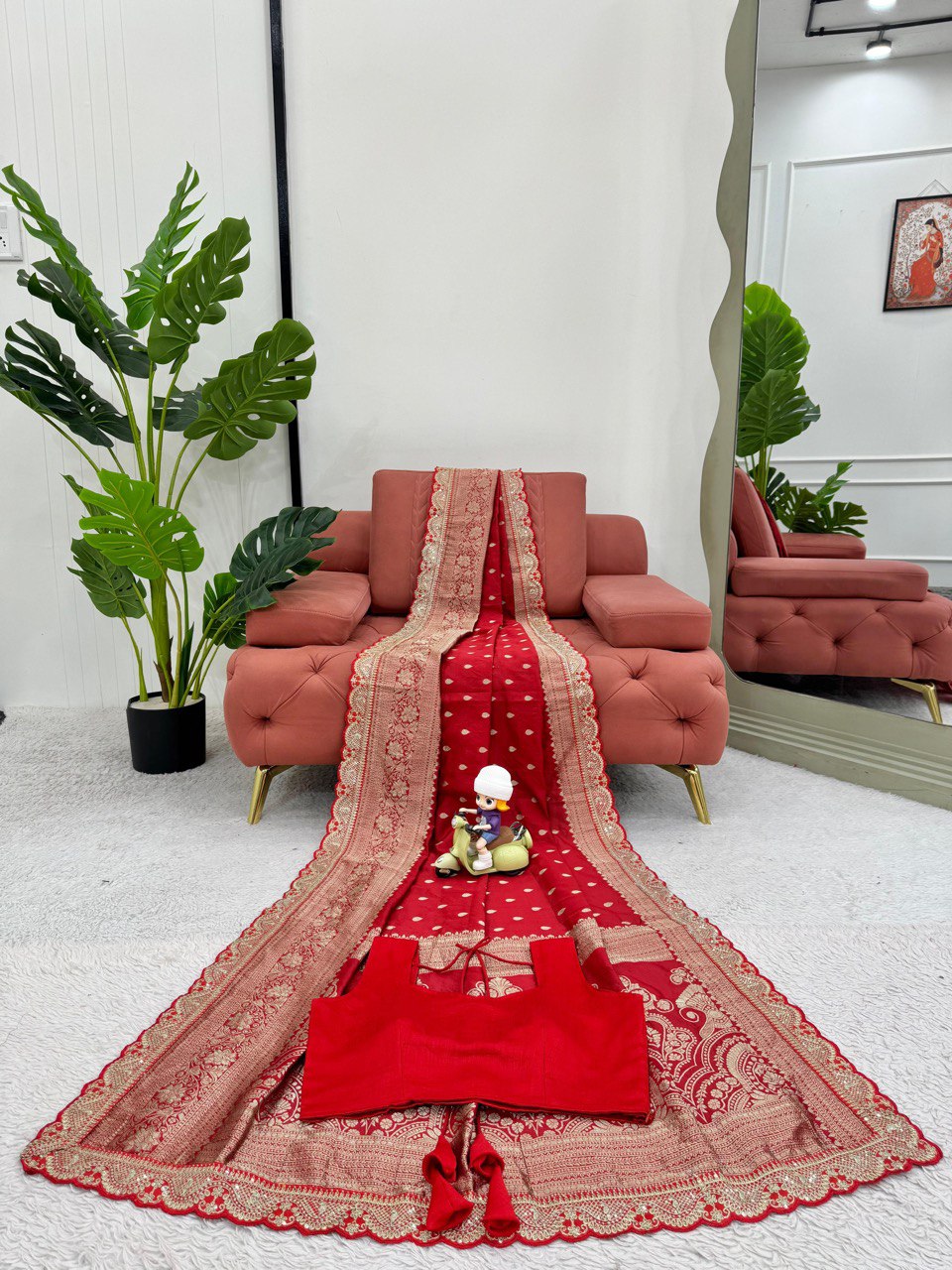 Beautiful Designer Saree On Kota Silk Fabric With Coding & Sequence Lace Work By WTW