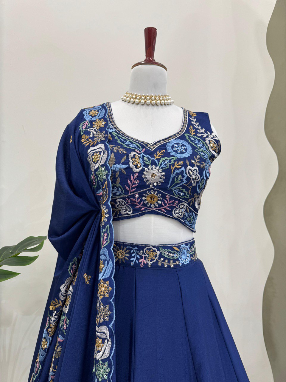 Blue Color Heavy Sequins Work Designer Georgette Trendy Lehenga Choli By WTW