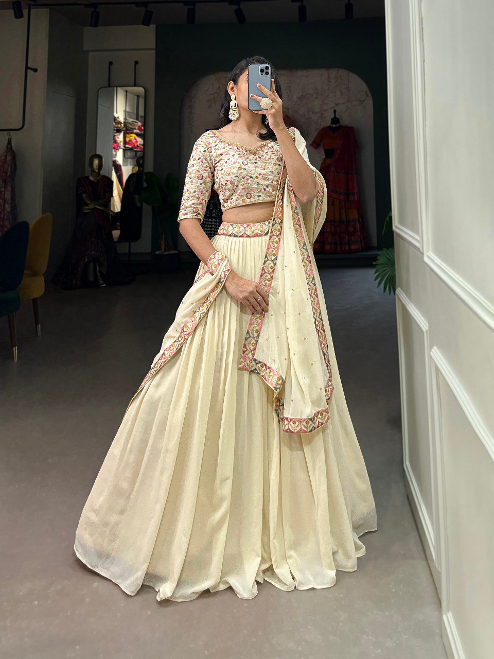 Beautiful Designer Wedding Special Heavy Georgette Party Wear Lehenga Choli By WTW