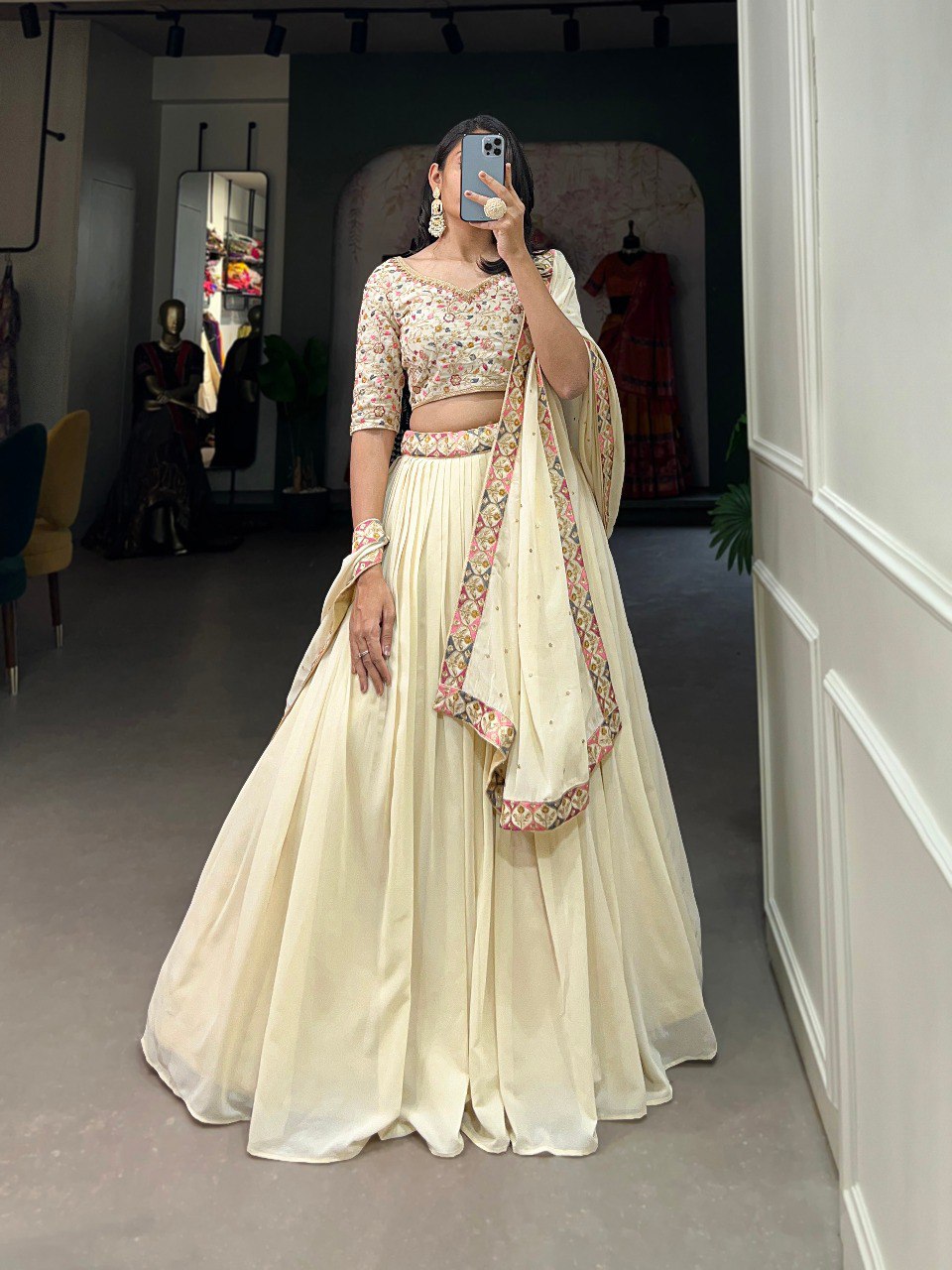 Beautiful Designer Wedding Special Heavy Georgette Party Wear Lehenga Choli By WTW