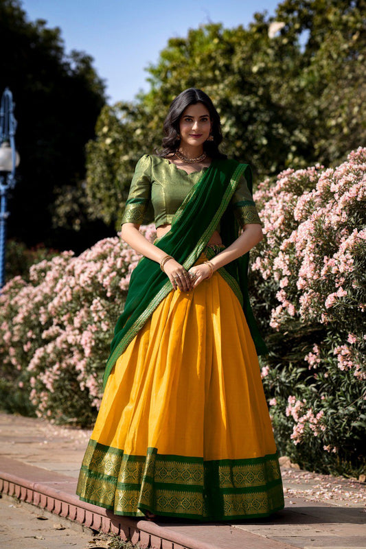 Kanchipuram Silk Lehenga Choli With Weaving And Zari Work By WTW