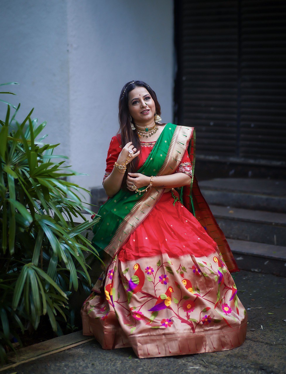 Woven Design Semi-stitched Lehenga & Unstitched Blouse With Dupatta By WTW