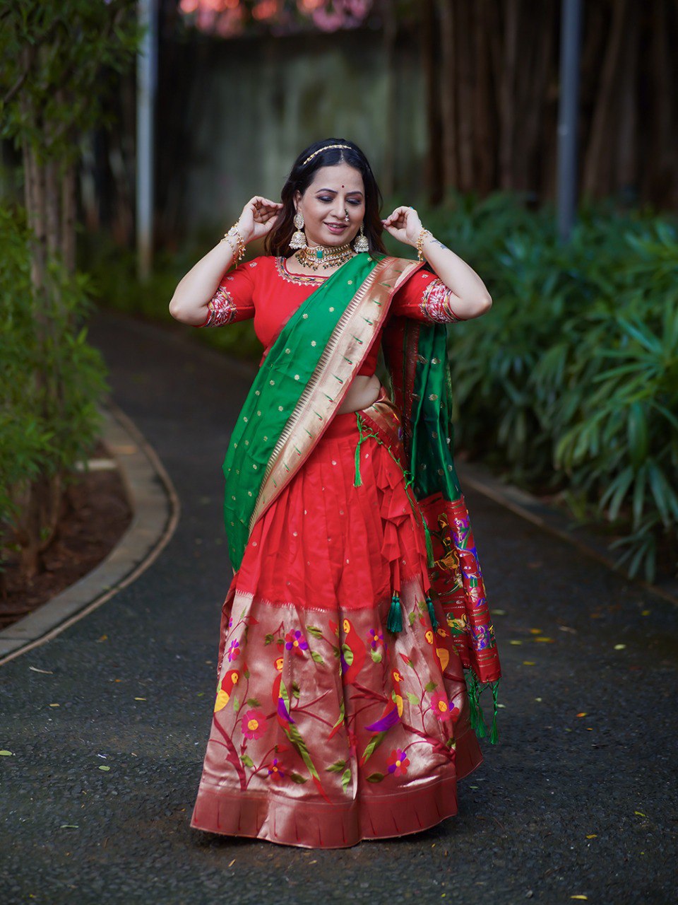 Woven Design Semi-stitched Lehenga & Unstitched Blouse With Dupatta By WTW