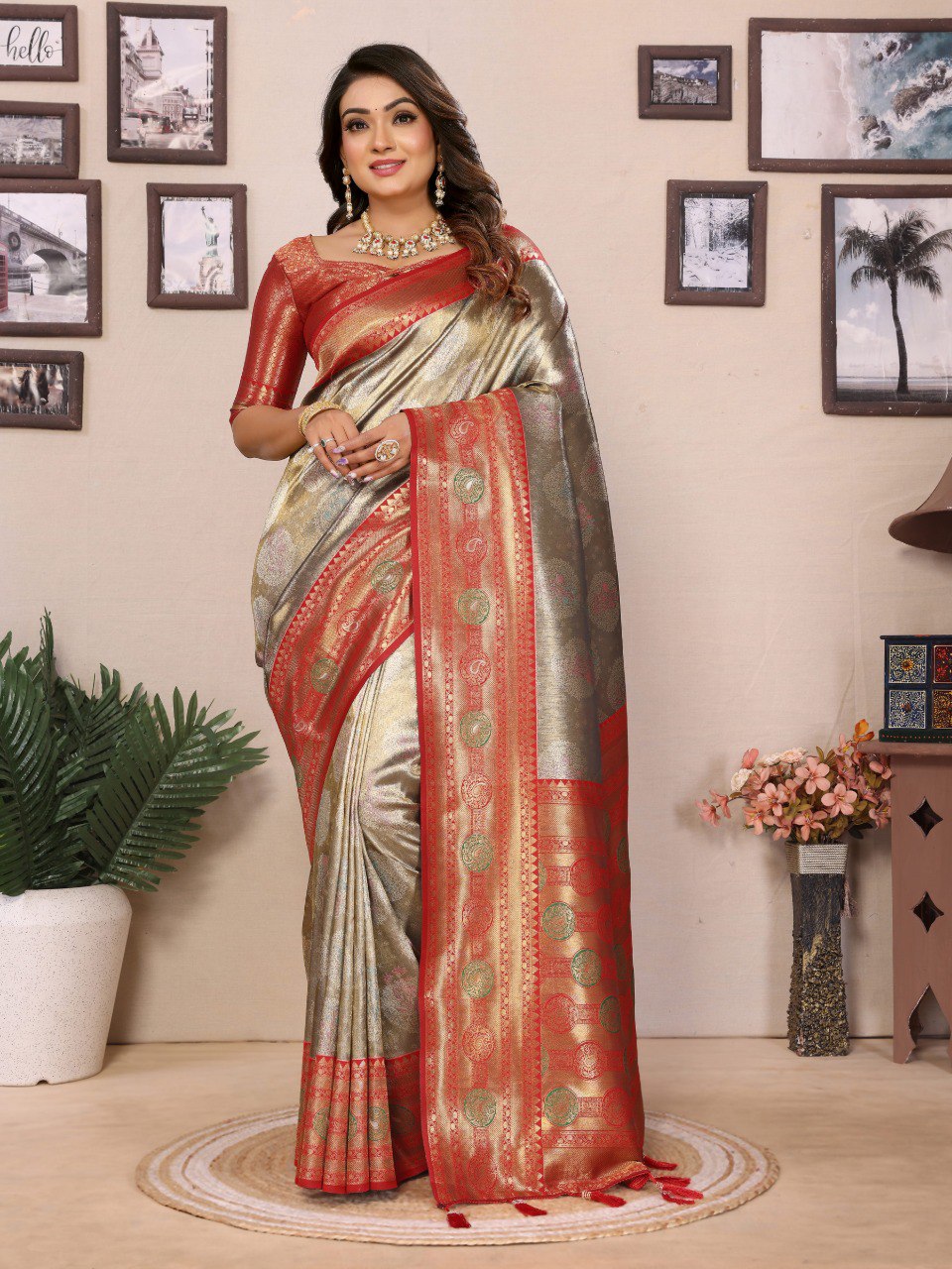 Sonali Banarasi Tissue Silk Sarees 2 By WTW