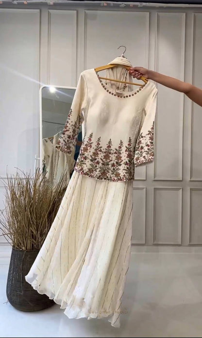 Classic White Color Heavy Georgette Embroidery Salwar Suit By WTW