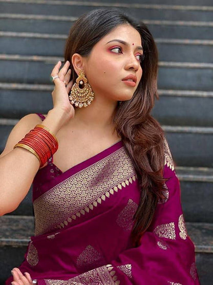 Soft Jacquard Work Beautiful Printed Saree By WTW