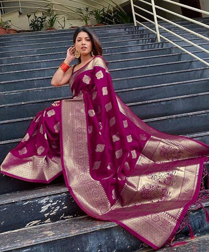 Soft Jacquard Work Beautiful Printed Saree By WTW