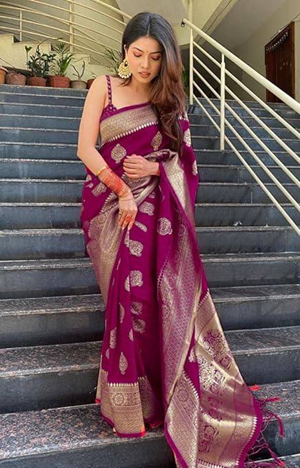 Soft Jacquard Work Beautiful Printed Saree By WTW