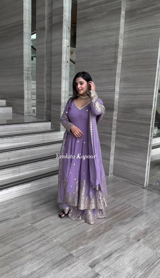 Launching New Designer Party Wear Look Full Heavy Embroidery Sequence Work Gown By WTW