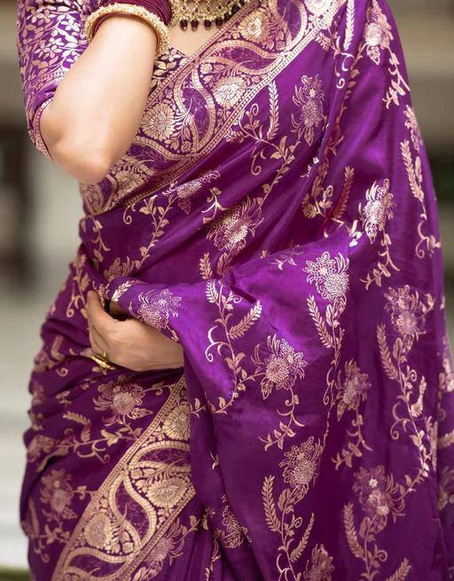 Wedding Wear Banarasi Silk Lavender Color Saree By WTW