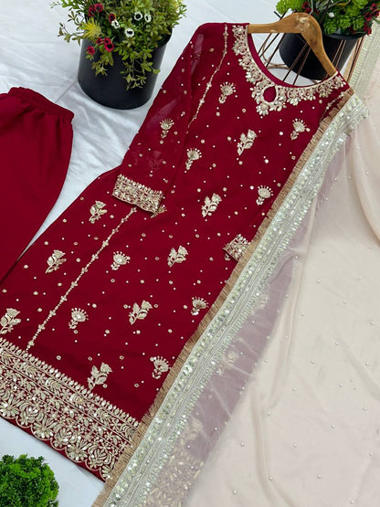 Trendy Eid Outfit: Kurti Palazzo With Dupatta For Festive Look By WTW