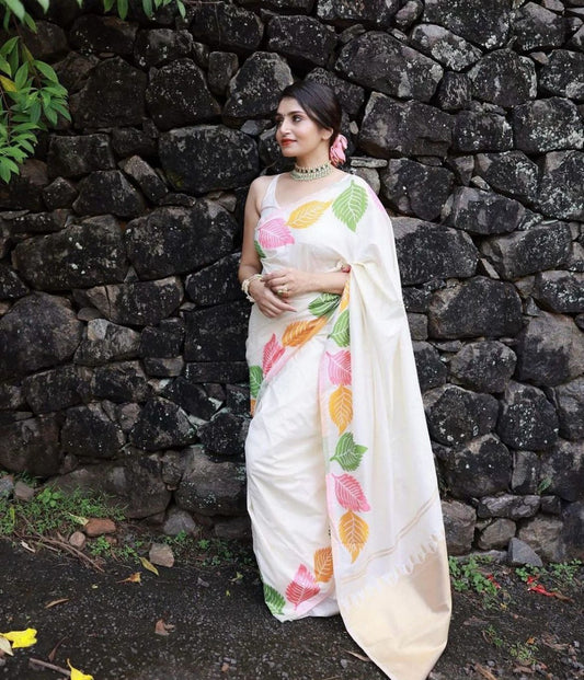 Woven Design Zari Pure Cotton Kanjeevaram Saree By WTW